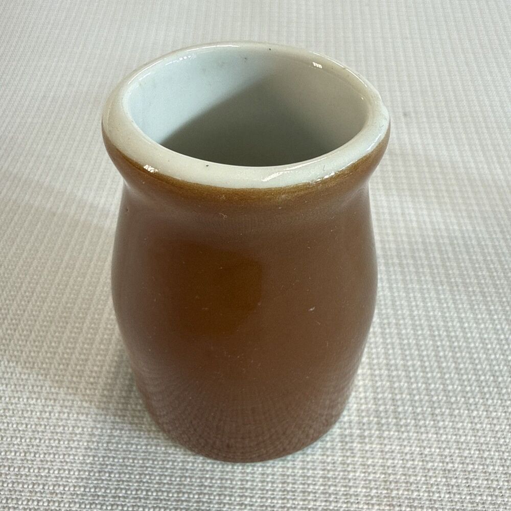 Vintage Shenango China New Castle PA Restaurant Ware Pottery Creamer Brown White